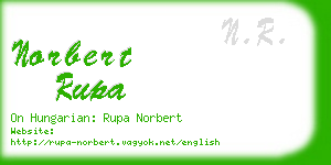 norbert rupa business card